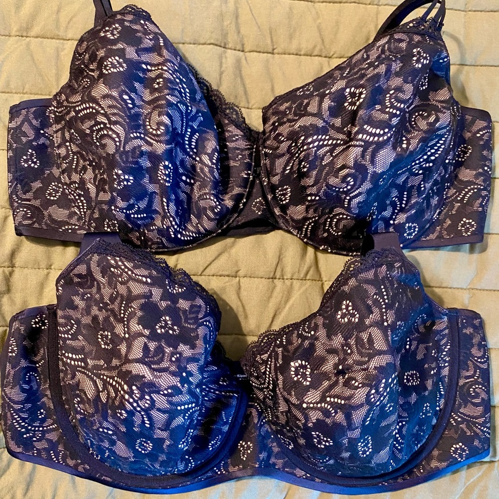 Soma 2 - Enticing Black and Tan Lace Underwire Bra - 38DD